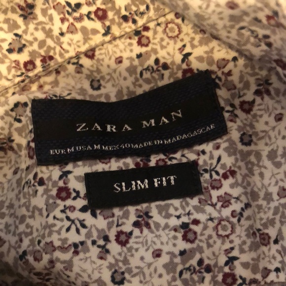 Zara Shirts Zara Man Slim Fit Floral Dress Shirt Poshmark